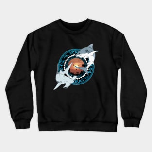 White Shark and Hammerhead Shark Dive Polynesia Crewneck Sweatshirt